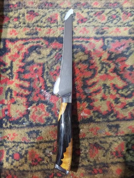 Customer photo review of Shirahoshi (白星) - Japanese Damascus 6 inch Boning Knife