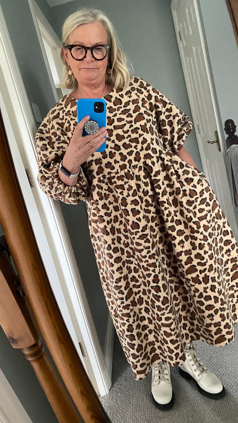 Customer photo review of Brown Leopard Anti Pill Polar Fleece Fabric