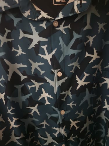 Customer photo review of Raining Frogs Dark Teal Button Up Shirt