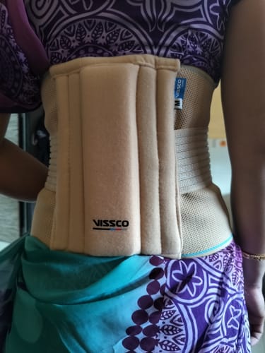Customer photo review of Sacro Lumbar Belt 12" Back Double Strap | Supports the Lower back | Corrects Posture & Relieves Back Pain (Beige)