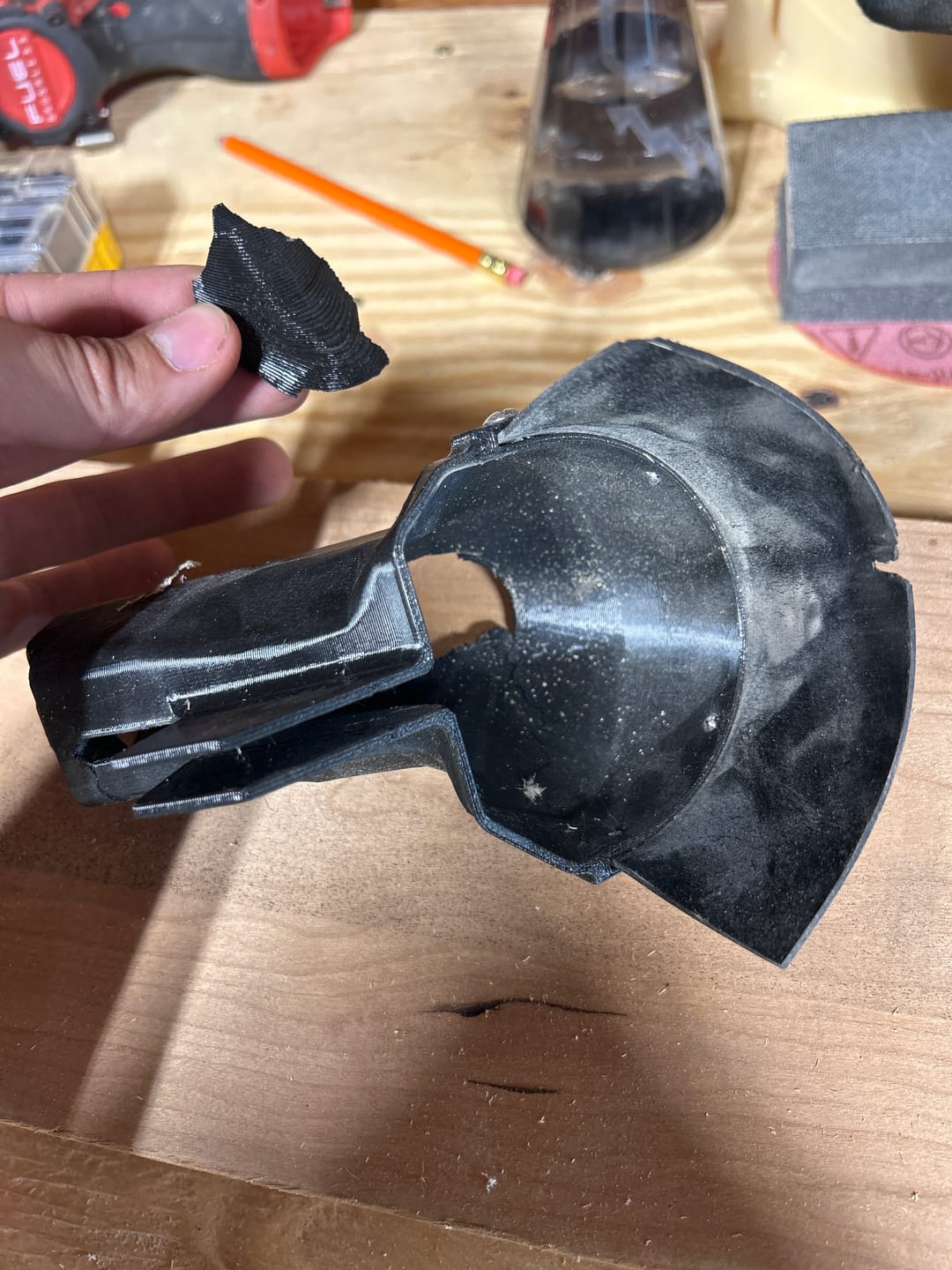 Customer photo review of Ridgid Dual Bevel Miter Saw Dust Collection