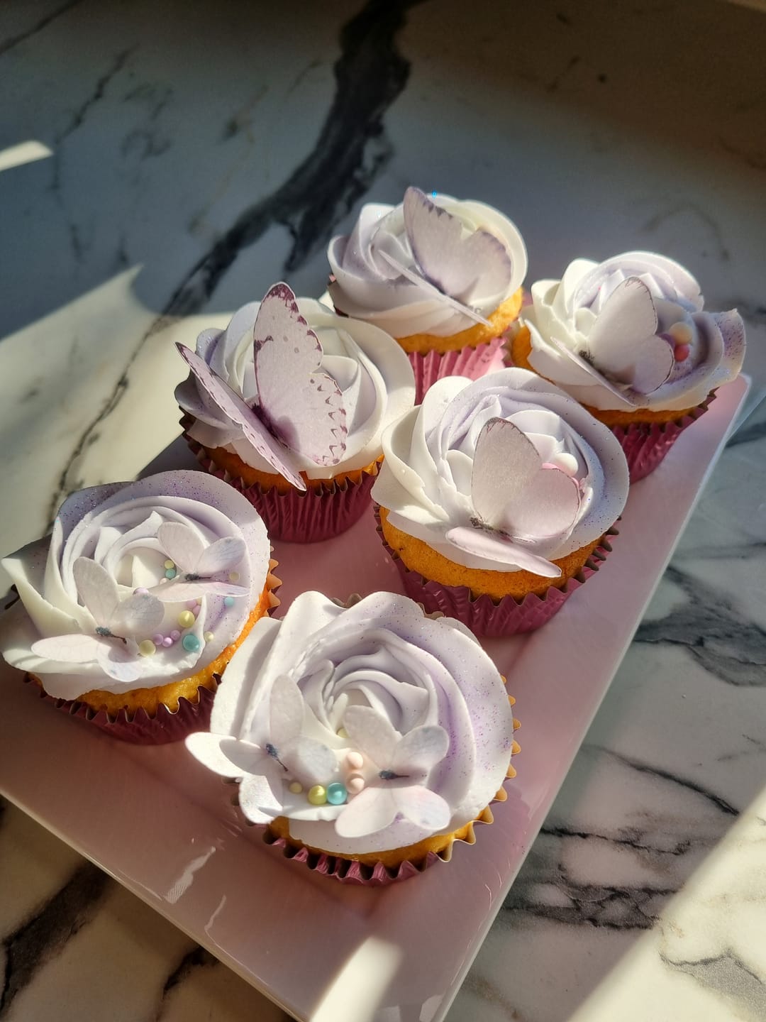 Customer photo review of Purple Edible Wafer Butterflies - Mix sizes - 24pcs