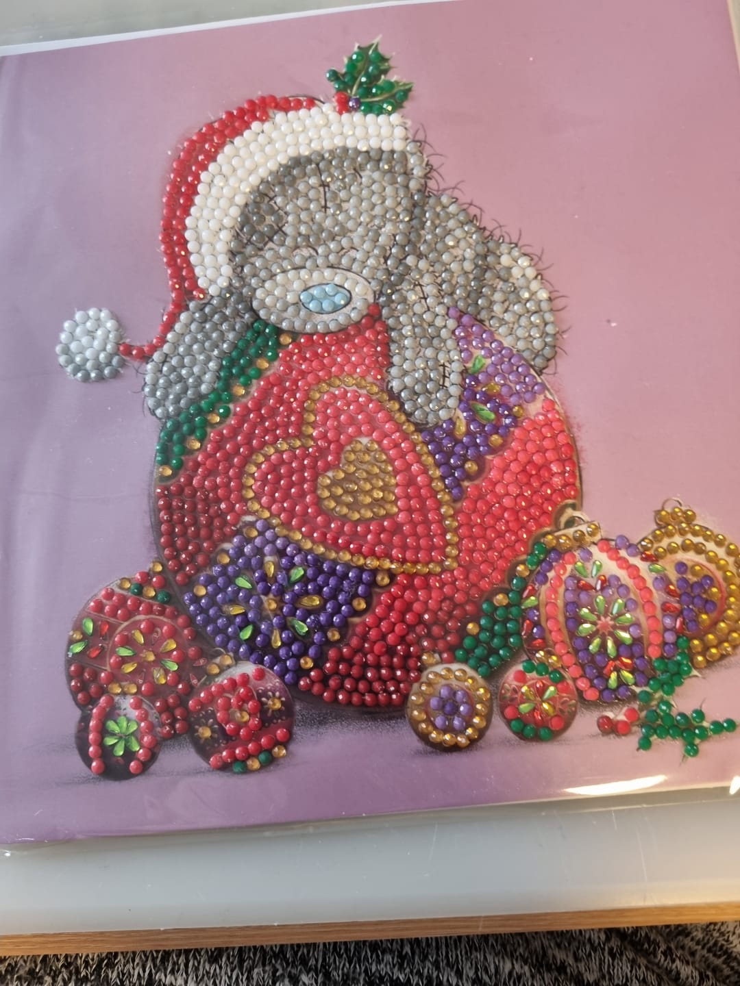 Customer photo review of "Bauble Bliss" Tatty Teddy Crystal Art Card