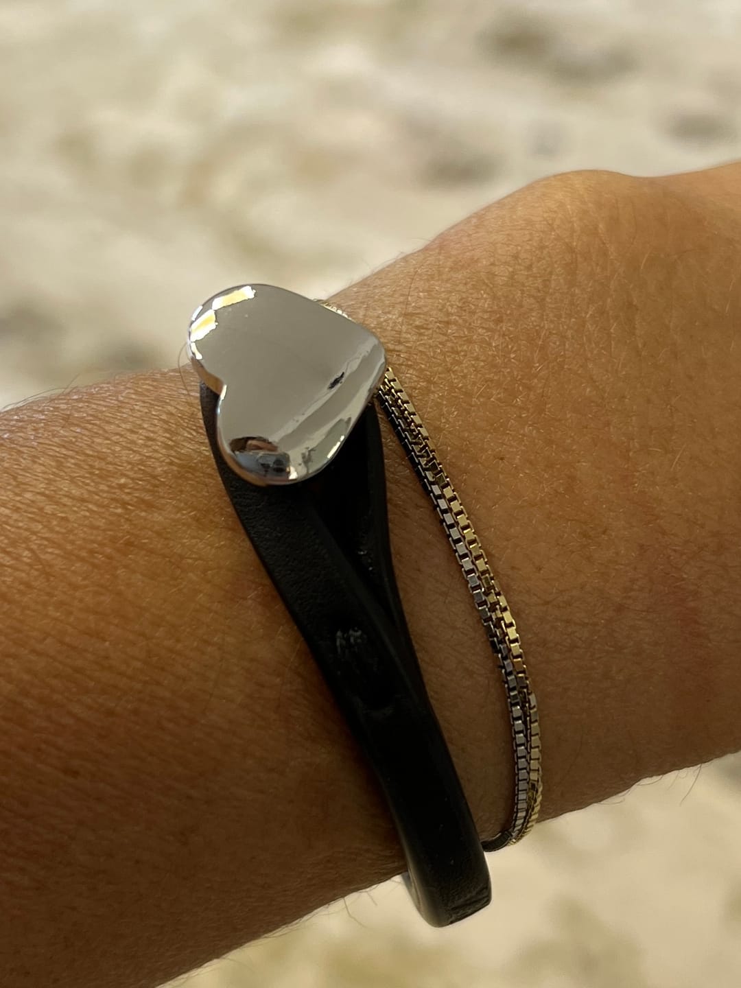 Customer photo review of Bracciale pelle Cuore Mio Palladio Tulsi
