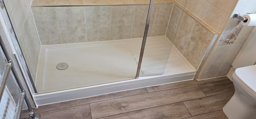 Customer photo review of Anti Slip 1700 x 800 Rectangular Walk-In Shower Tray