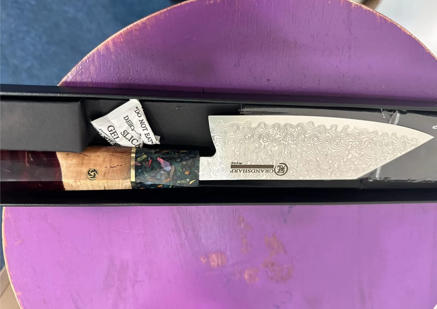 Customer photo review of Kurohana (黒花) - Japanese Damascus Steel Chef's Knife (5.5 inch)