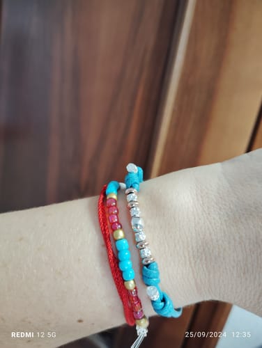 Customer photo review of bracciale cordino e pepite