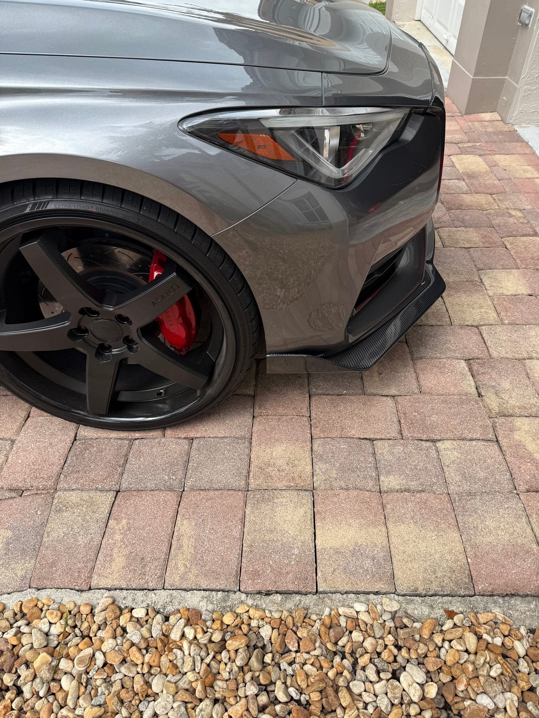 Customer photo review of 2017-Up Infiniti Q60 Carbon Fiber Front Splitter Ground Effect