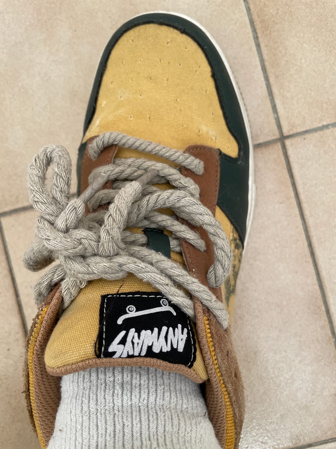 Customer photo review of The great wave off Kanagawa inspired sneakers