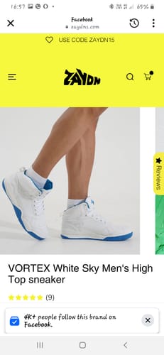 Customer photo review of VORTEX White Sky Men's High Top sneaker