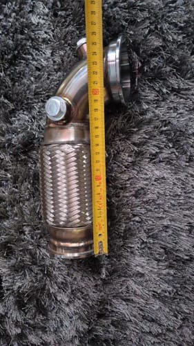 Customer photo review of 2.5" V-Band Downpipe 90 Degree W/O2 Plug