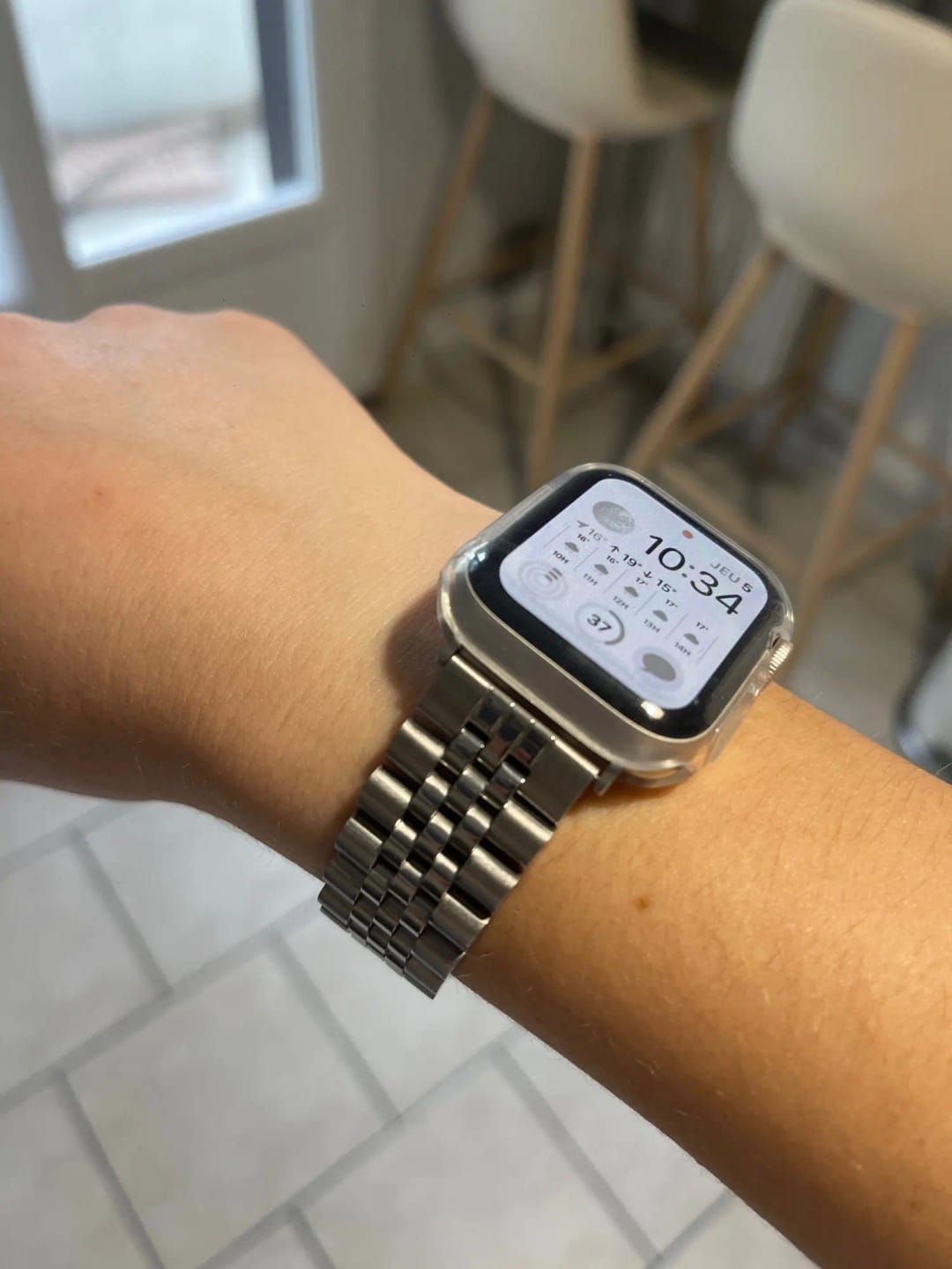 Customer photo review of Apple Watch Stainless Steel Strap - Elegant Durable Design