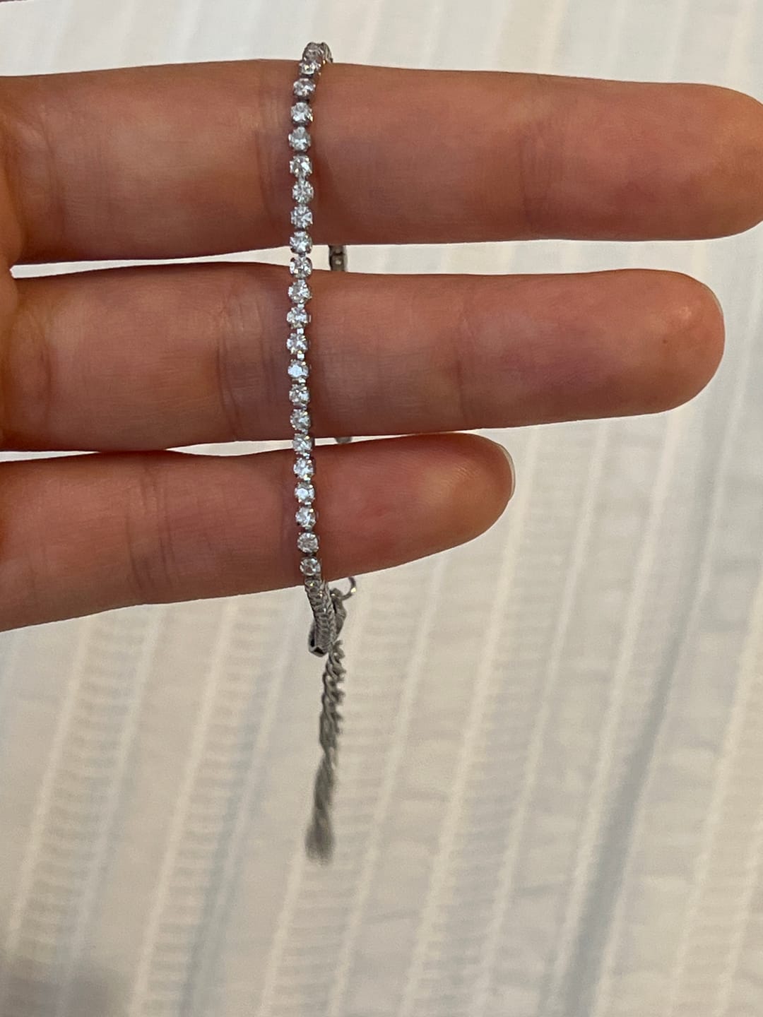 Customer photo review of Cordelia Silver Tennis Bracelet