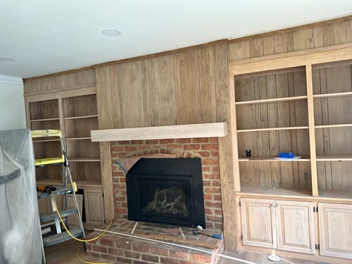 Customer photo review of White Oak Fireplace Mantel