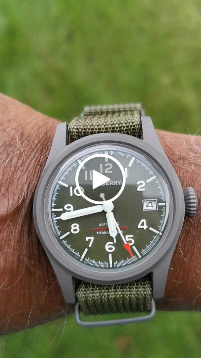 Customer video review of LANDMASTER - 100M Waterproof Titanium Automatic Field Watch | Green