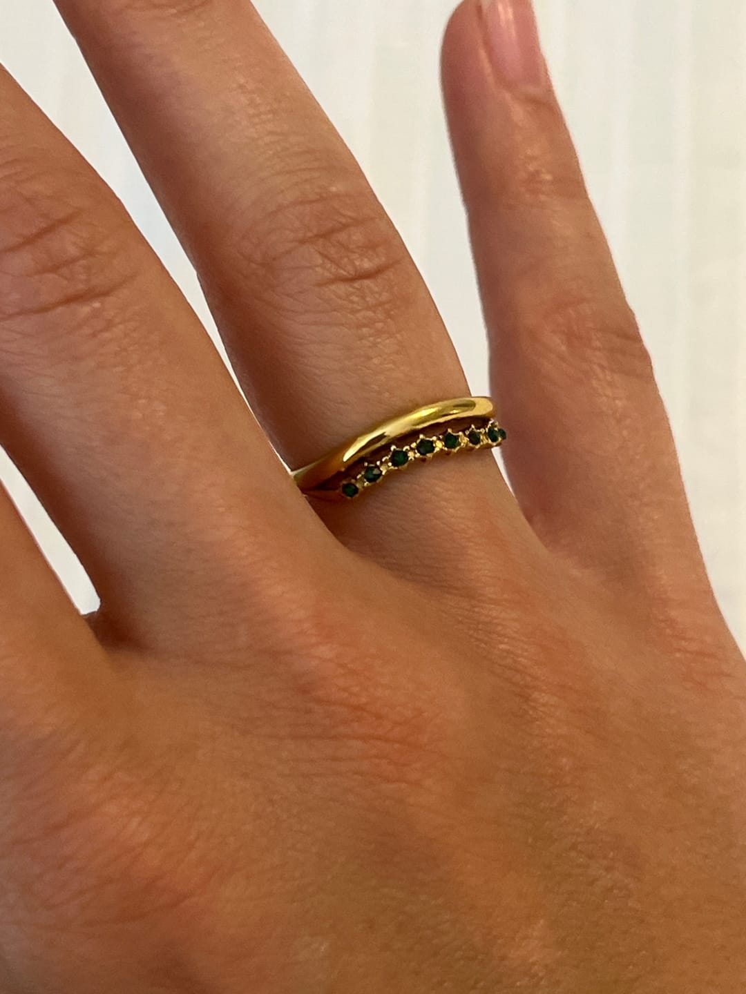 Customer photo review of Marissa Emerald Green Layered Ring