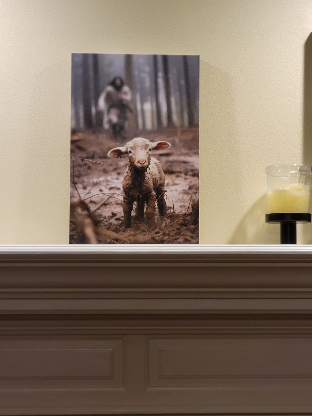 Customer photo review of Jesus Lamb of God, Jesus Running After Lamb, Wall Art Canvas