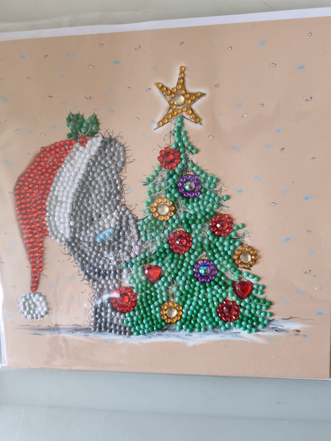 Customer photo review of "Season Sparkle" Tatty Teddy Crystal Art Card