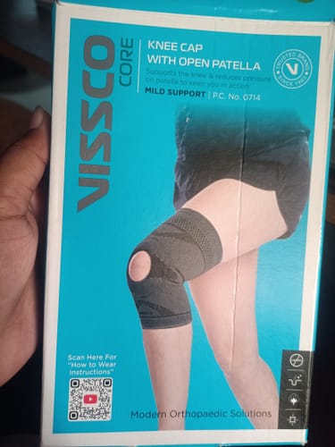 Customer photo review of Functional Knee Wrap| Provides Support to the Knee & Reduces Knee Pain (Black)