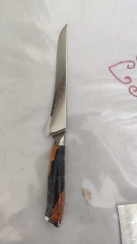 Customer photo review of Shirahoshi (白星) - Japanese Damascus 6 inch Boning Knife