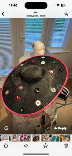 Customer photo review of Sinamay Wide Fascinator Base 39 x 49cm HA082