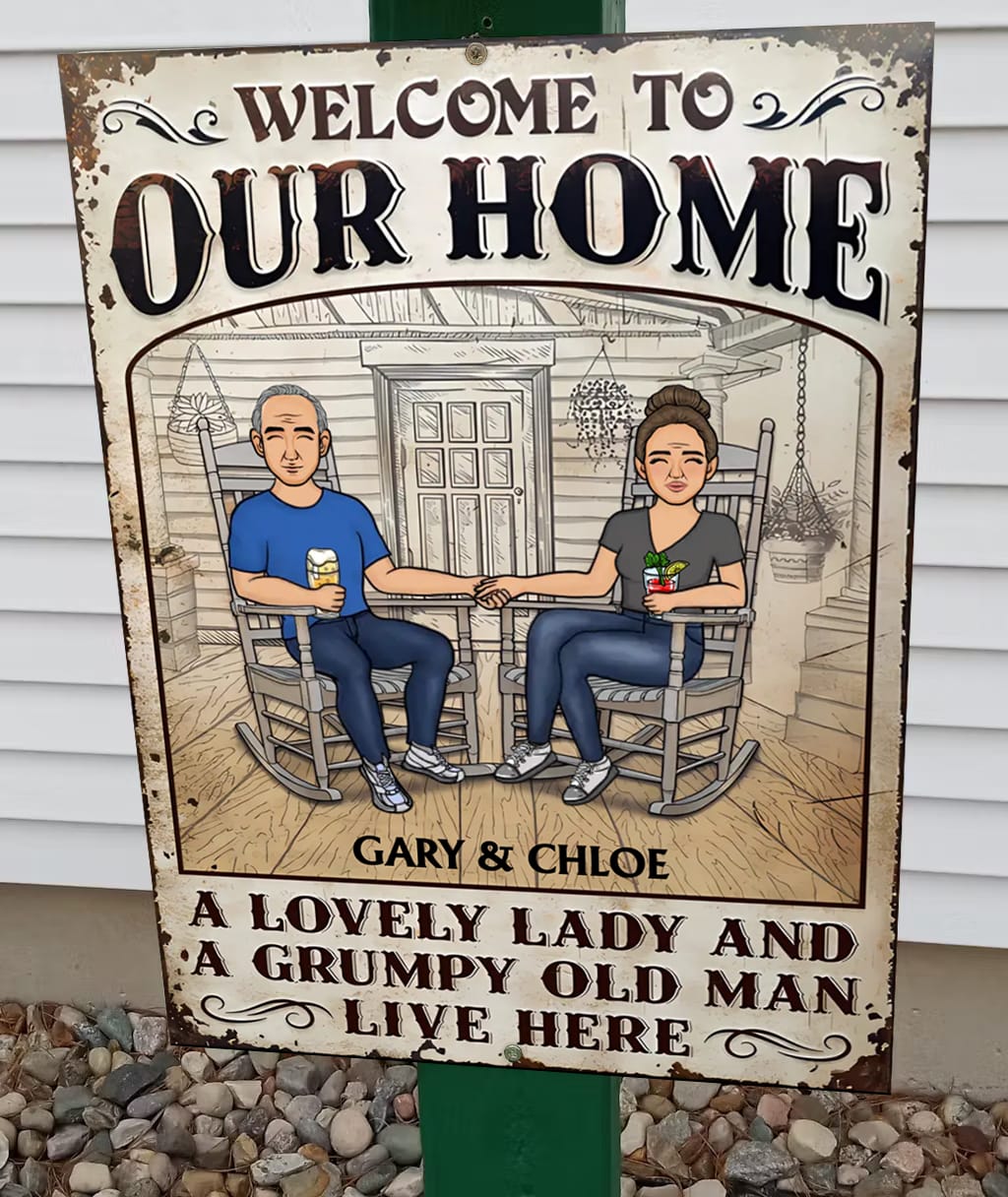 Customer photo review of Patio Where Memories Are Made And Often Forgotten In The Morning - Personalized Vertical Metal Sign