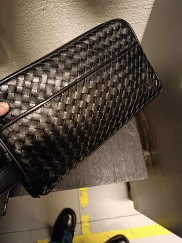 Customer photo review of Neceser de cuero negro entrelazado de máxima calidad  - Caballero Armado