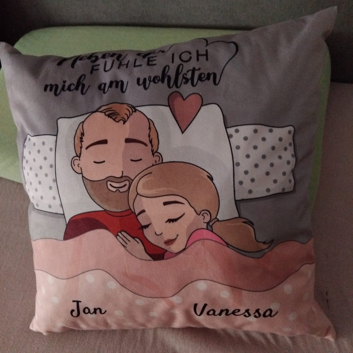 Customer photo review of Schlafmützen - Personalisiertes Kissen