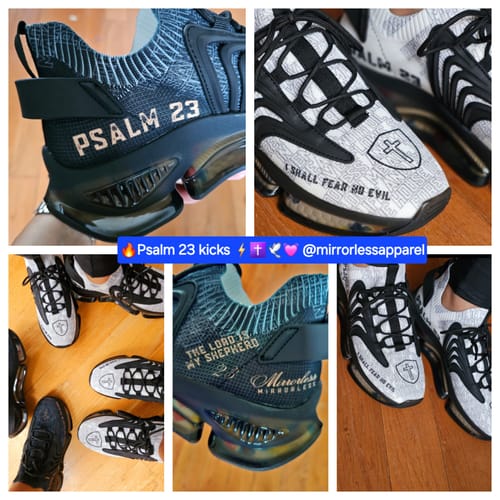 Customer photo review of Women's Black & White Psalm 23s - First Edition Christian Shoes