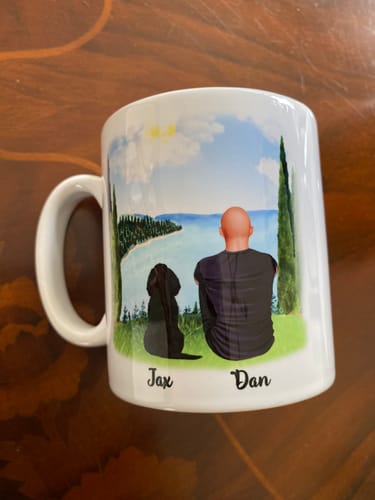 Customer photo review of Man & Dogs - Best Dog Dad Ever Personalised Mug