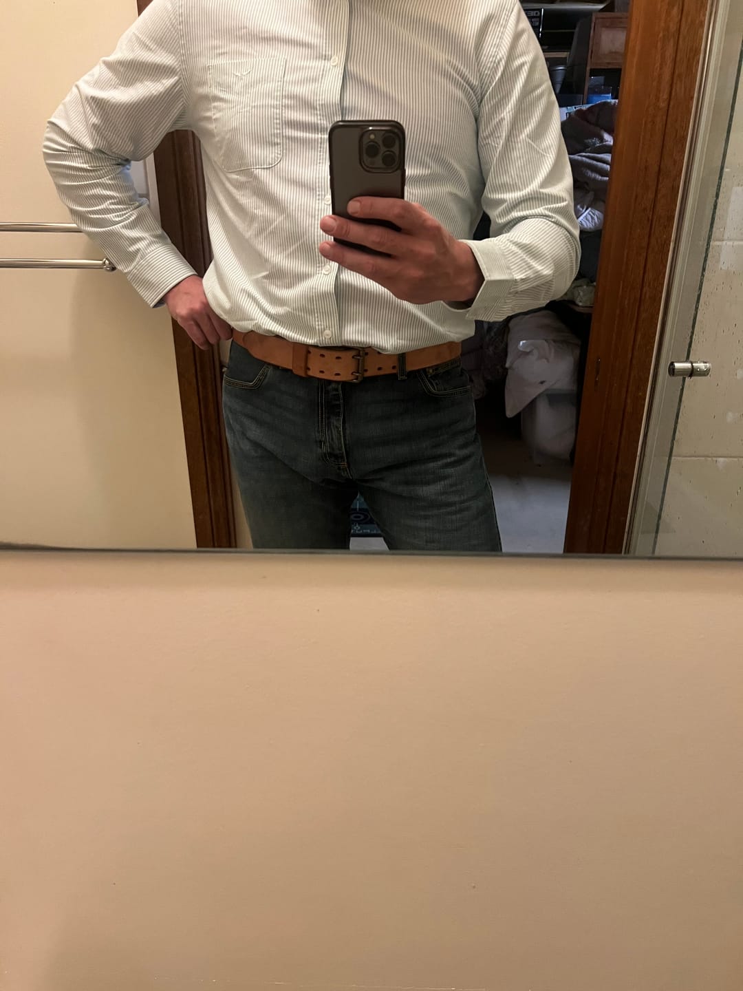 Customer photo review of The Unbreakable Belt - The Original - Old World Tan (Hermann Oak tannery)