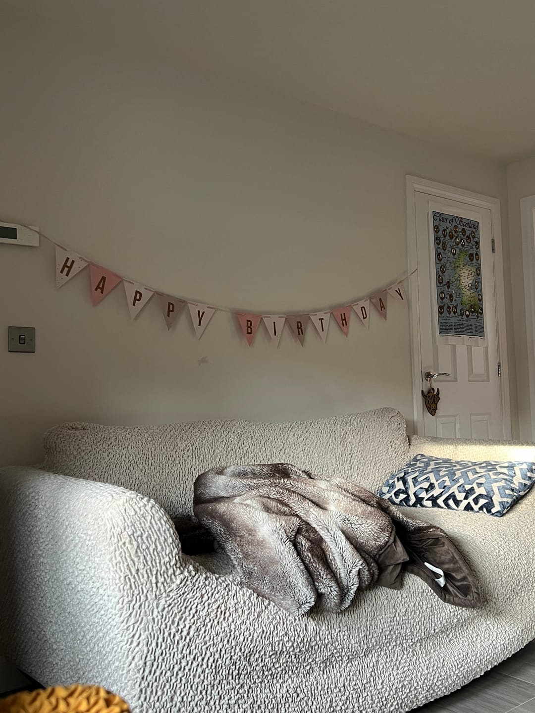 Customer photo review of 3 Seater Sofa Cover - Beige, Velvet Collection