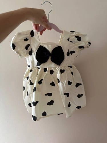Customer photo review of Heart Print Puff Sleeve Dress