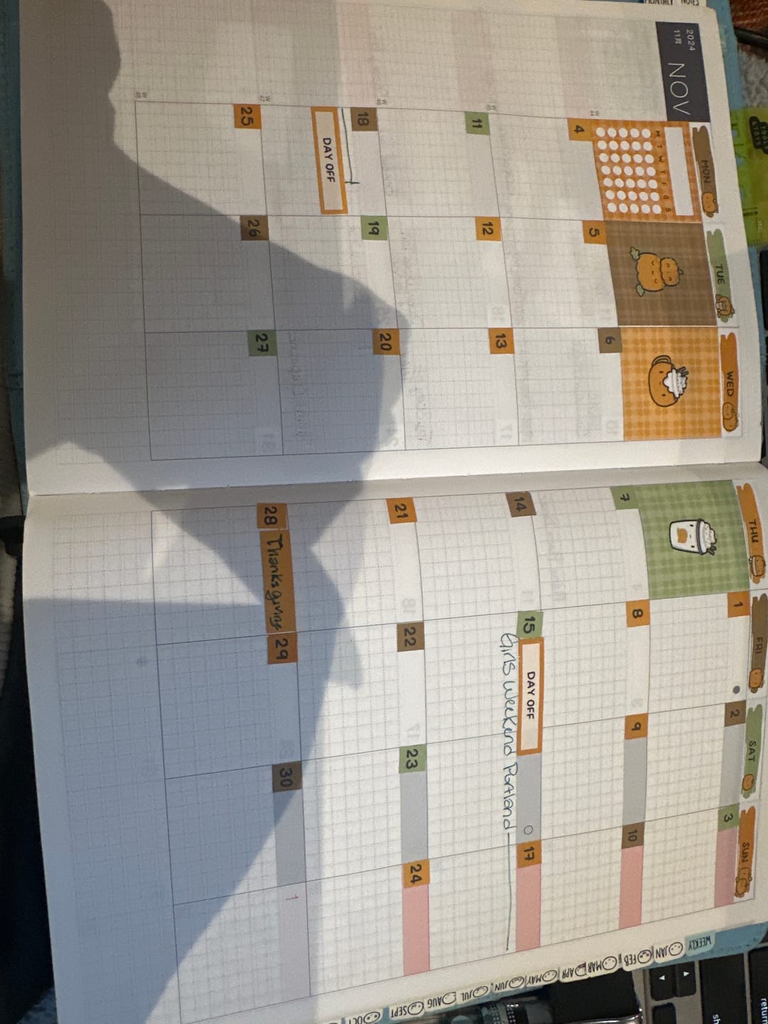 Customer photo review of Pumpkin Spice Theme Hobonichi Cousin Monthly Kit (Set of 2)