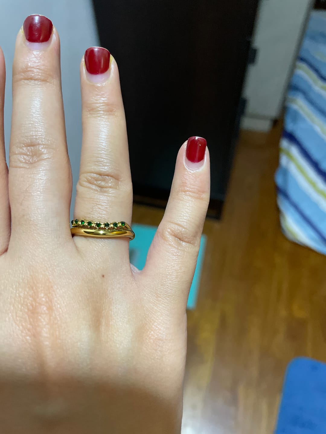 Customer photo review of Marissa Emerald Green Layered Ring