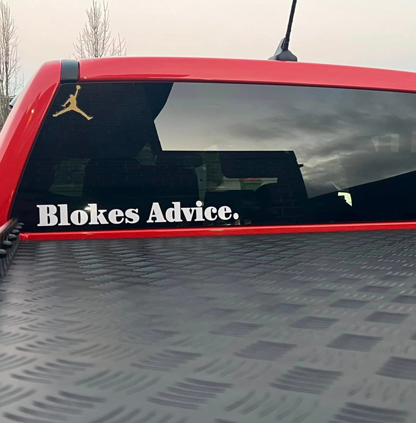 Customer photo review of Blokes Advice Sticker - White