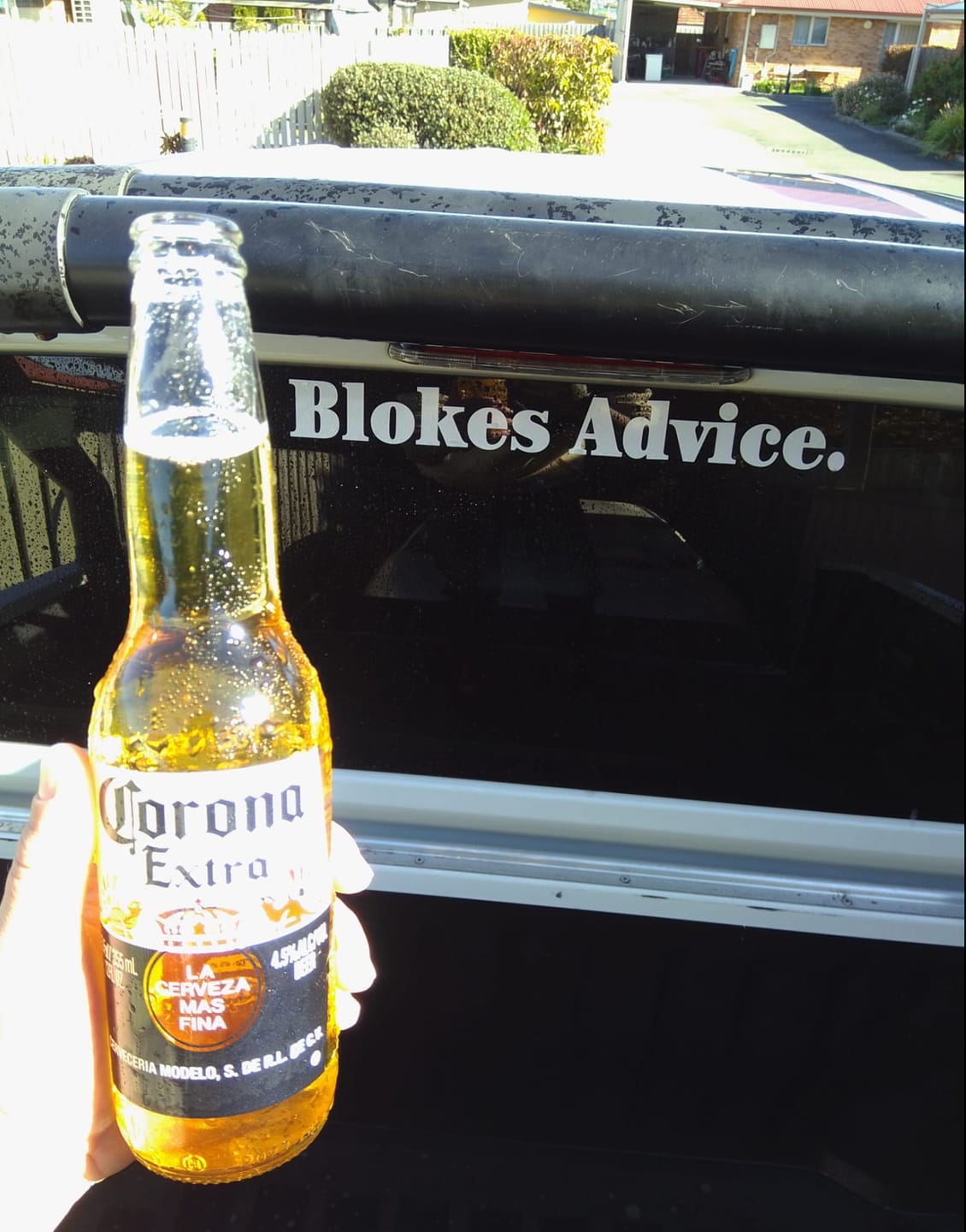 Customer photo review of Blokes Advice Sticker - White