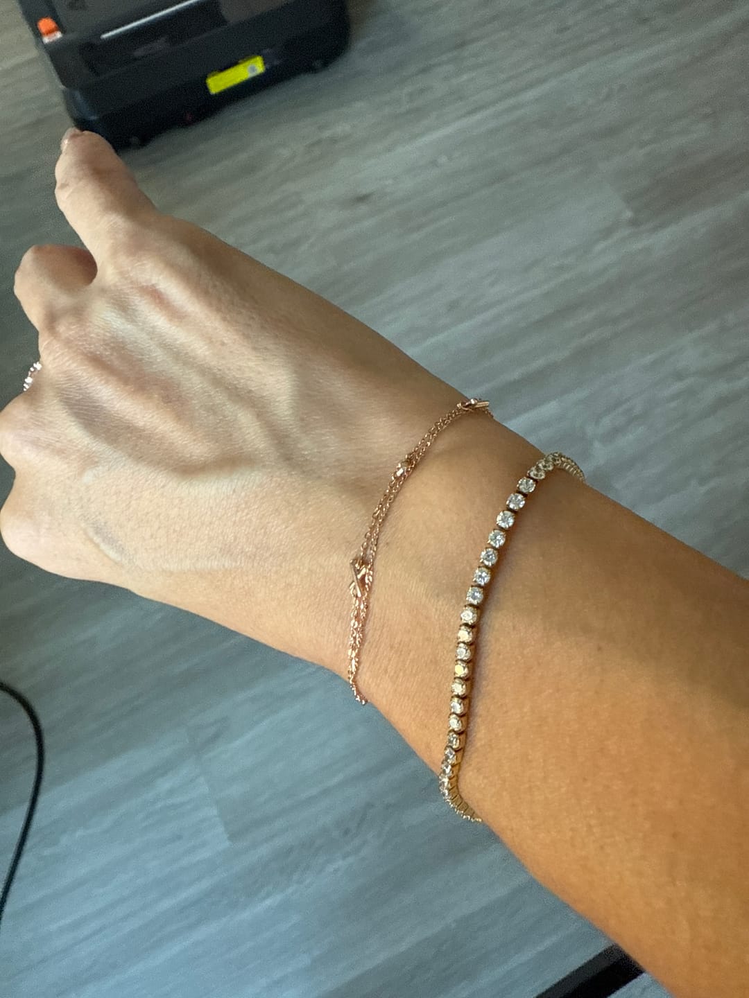 Customer photo review of Cordelia Gold Tennis Bracelet