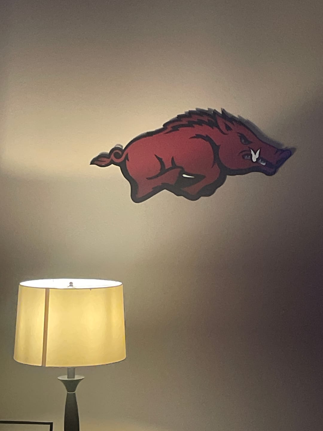 Customer photo review of Arkansas Razorbacks "RUNNING TUSK" 3D Vintage Metal Wall Art