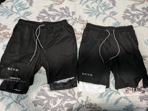 Customer photo review of John 3:16 Hill Cross Performance Shorts