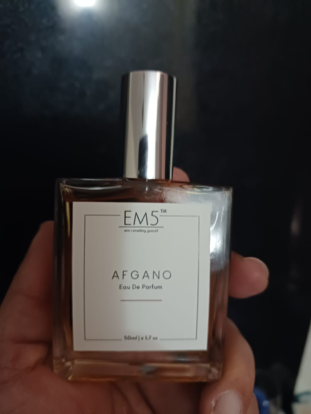 Customer photo review of EM5™ Afgano Perfume EDP Spray for Men | Amber Smoky Oud Fragrance Accords | Luxury Gift for Men | Variants Available: 50 ml Spray / 15 ml Spray