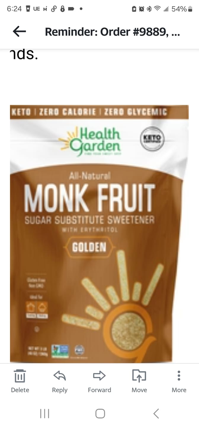 Customer photo review of Monk Fruit Golden Sweetener