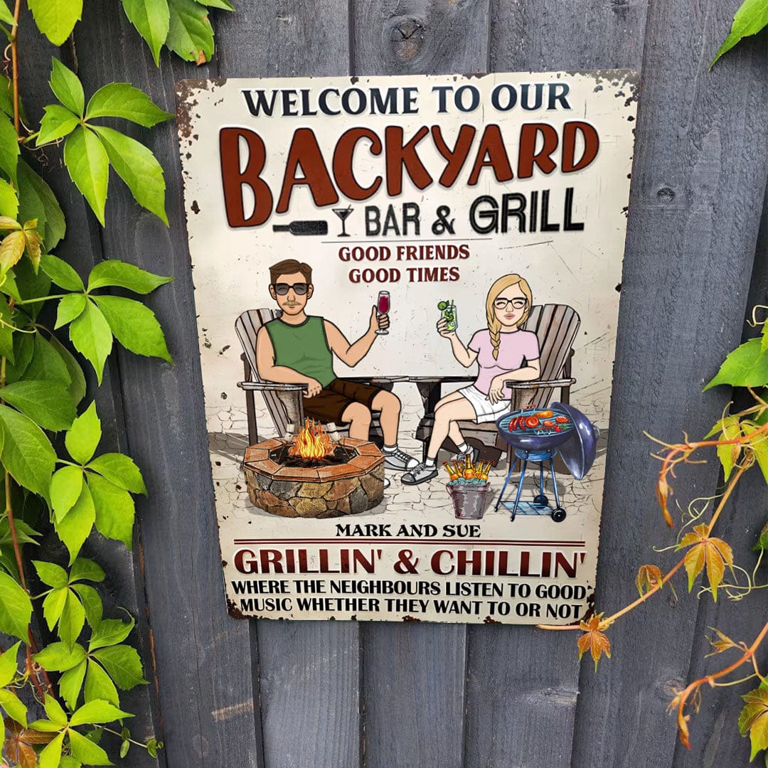 Customer photo review of Patio Where Memories Are Made And Often Forgotten In The Morning - Personalized Vertical Metal Sign