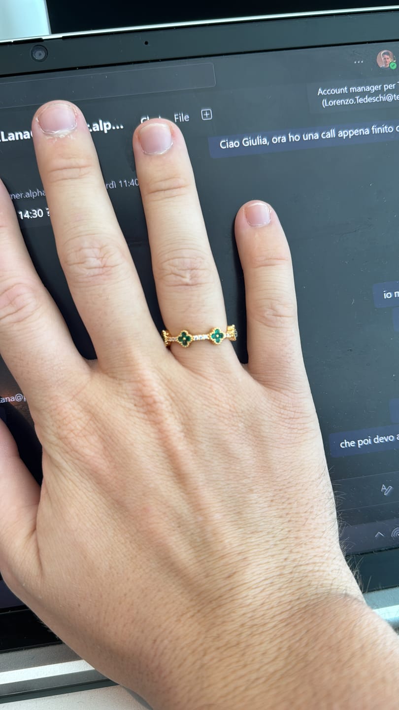 Customer photo review of Mother Of Pearl & Crystal Ring