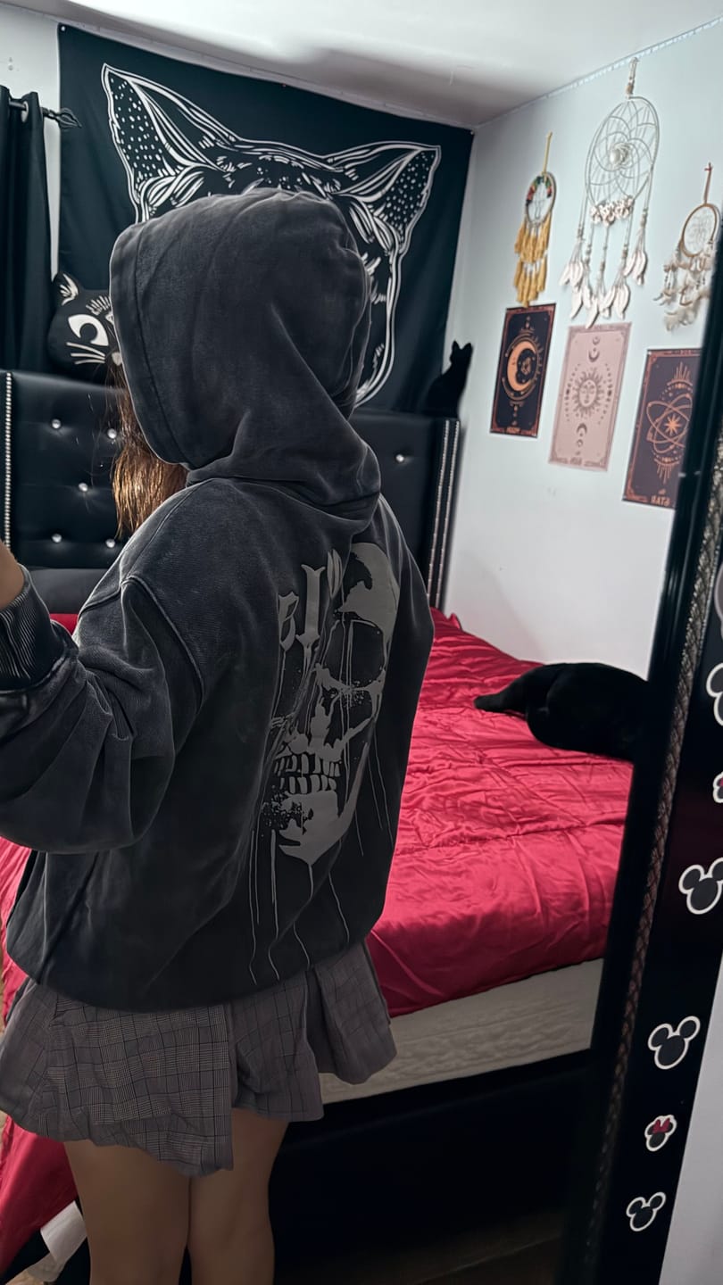 Customer photo review of 551 - Drippy Skull Hoodie