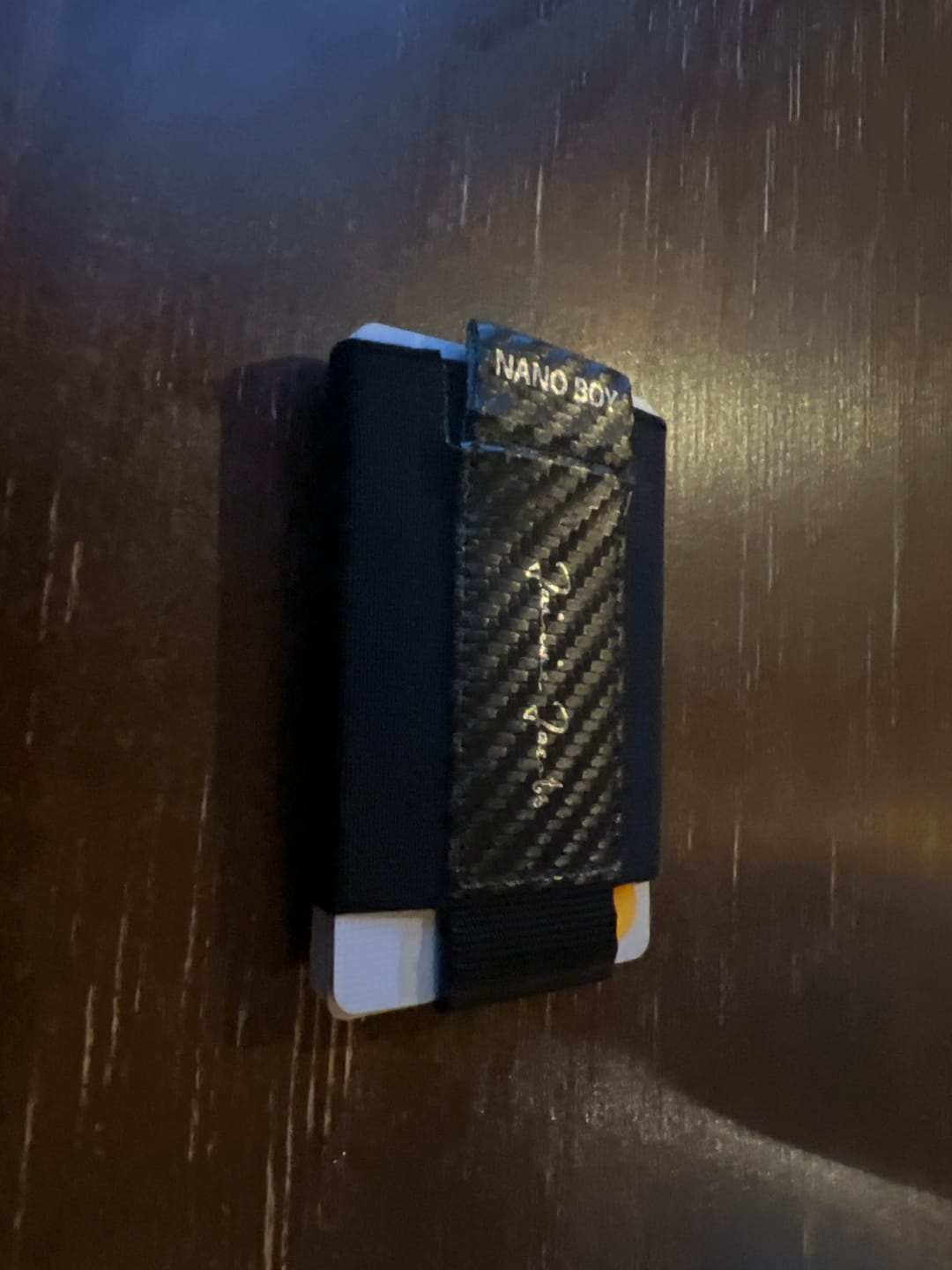 Customer photo review of Nano Boy card holder wallet with small elastic coin pocket