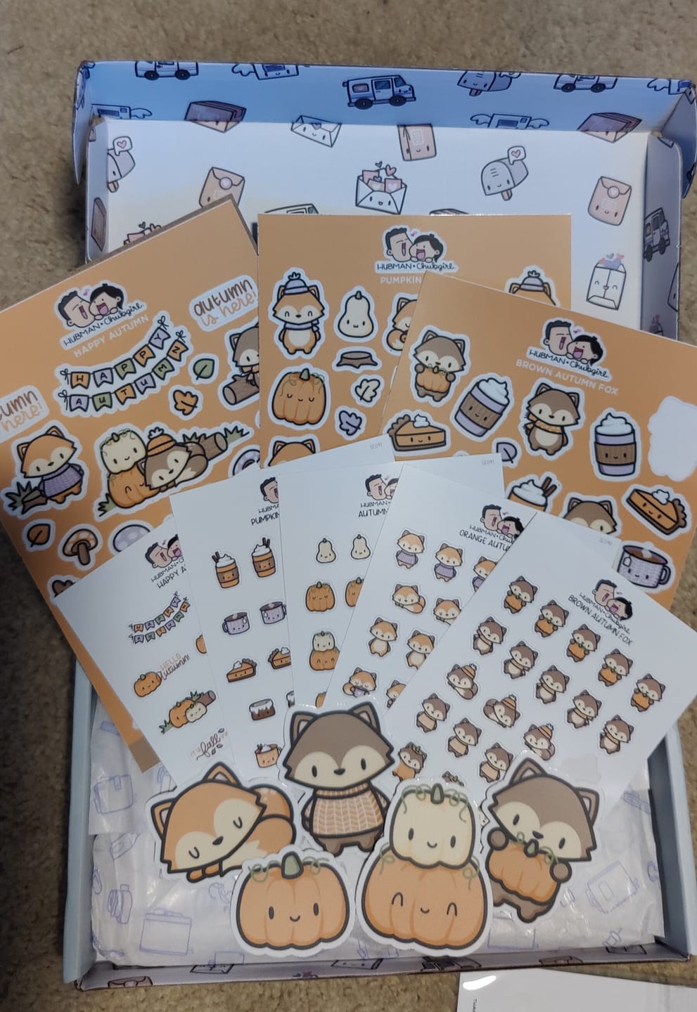 Customer photo review of Autumn Foxes Sticker Set