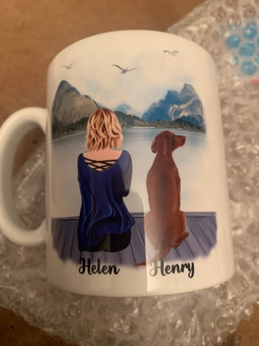 Customer photo review of Girl & Dogs - Life is better with a dog Personalised Mug