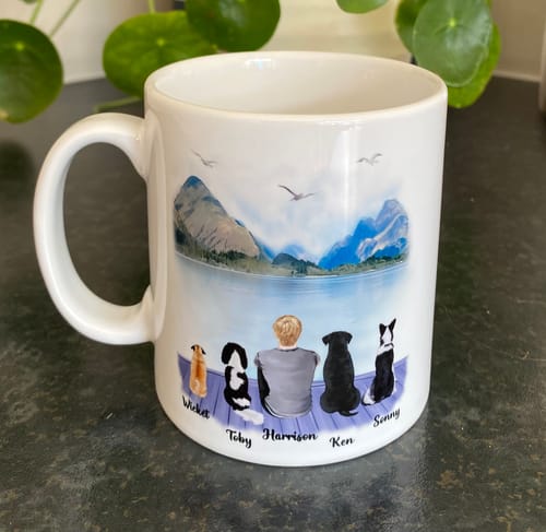 Customer photo review of Man & Dogs - Life is better with a dog - Personalised Dog Mug