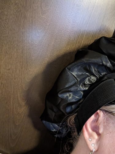 Customer photo review of Black Silky Bonnet